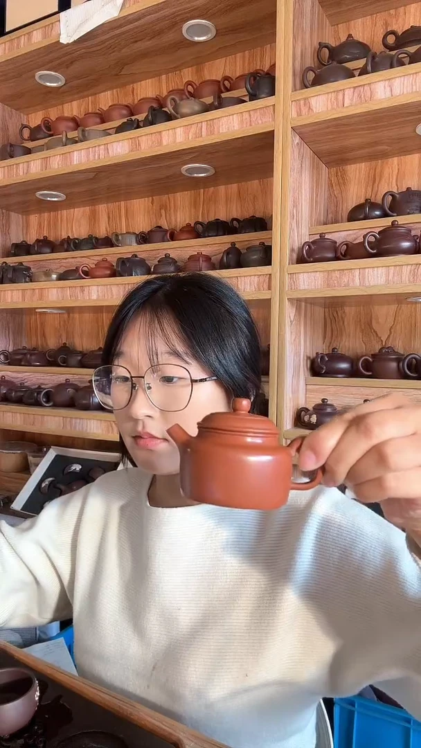 茶壶紫砂德中鱼子朱泥120cc左右