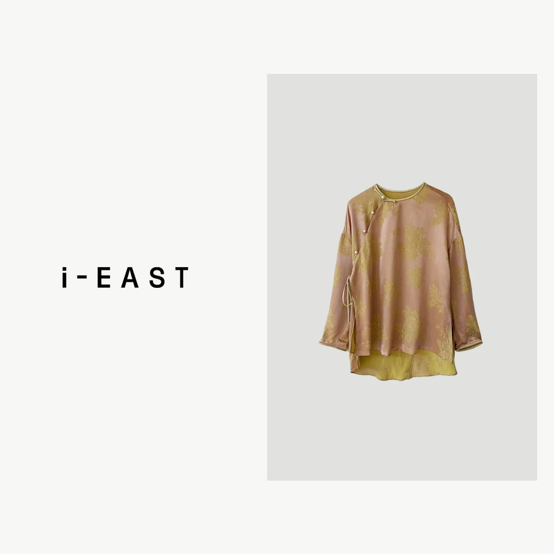 i-EAST 秋水盏月~新中式提花设计感衬衫上衣-4C C31976