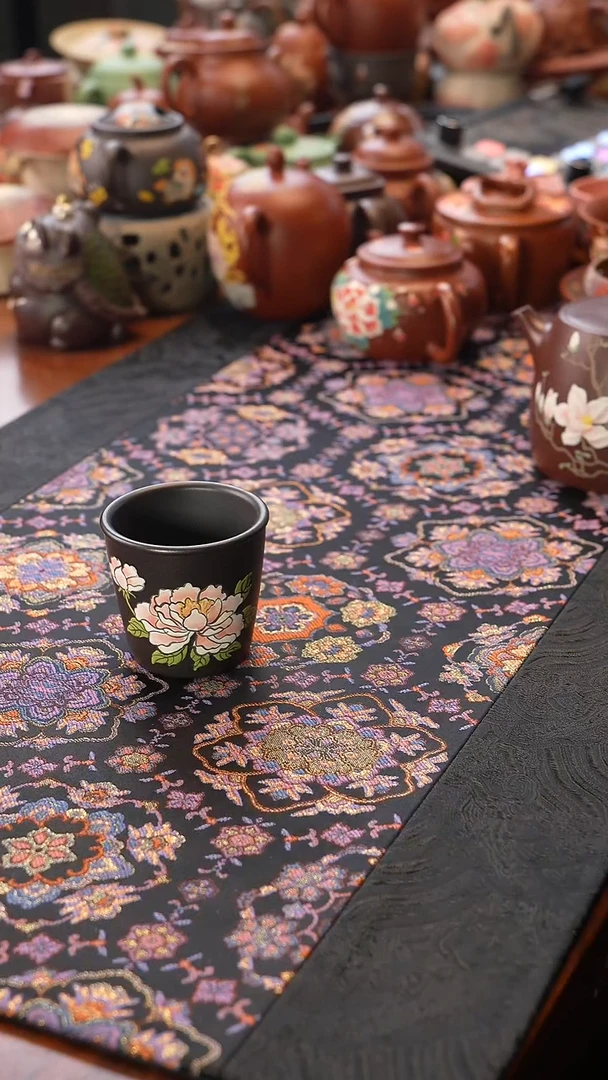 茶壶紫砂牡丹杯子