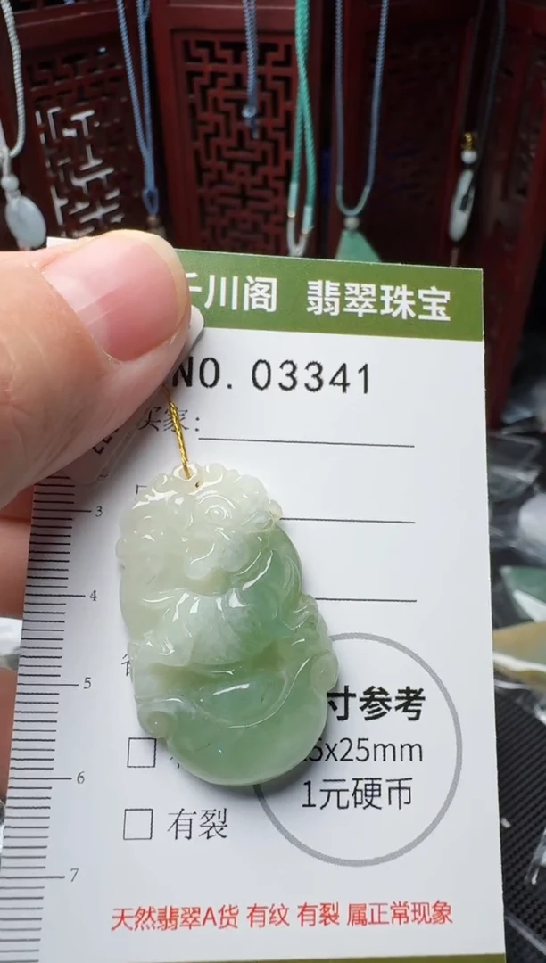 翡翠未镶嵌颈饰挂件3341