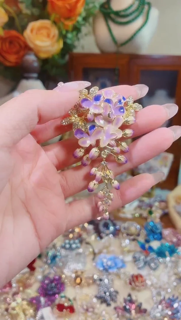 合成立方氧化锆铜合金紫藤花