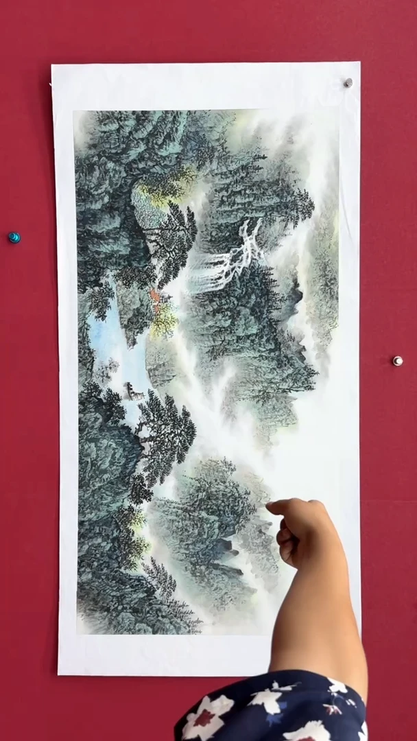 国画国画绘画山水花鸟8平尺