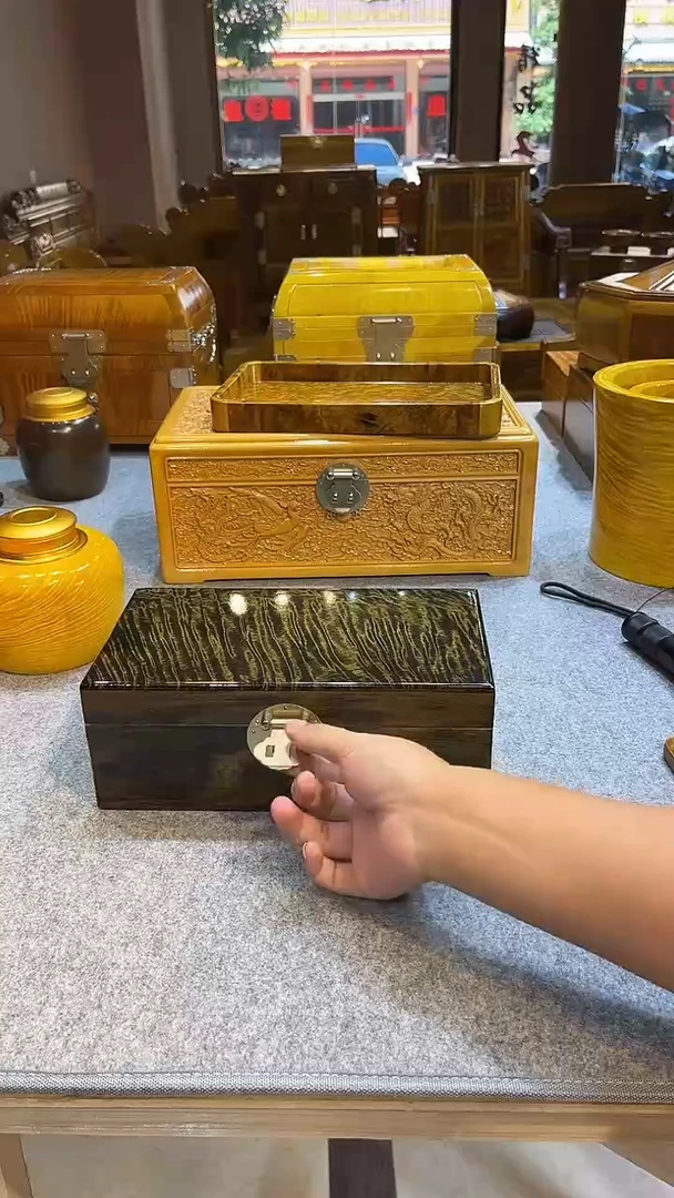 乌木类家具金丝楠木阴沉木文玩盒25*14*10
