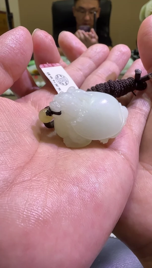 颈饰未镶嵌和田玉天泰白玉龙龟（产地直发）
