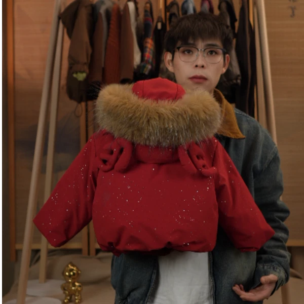 【麦田】2024冬季新款毛领小鹿夹棉加厚极寒系列棉服宽松韩版棉服