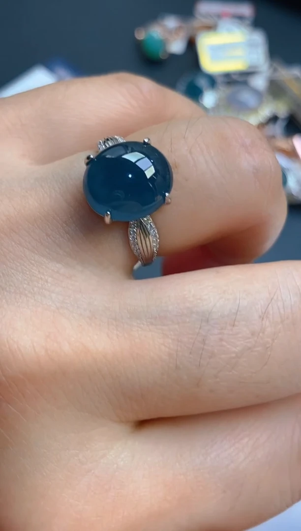 【闪购商品】翡翠耳饰银S925镶嵌天然A货翡翠1