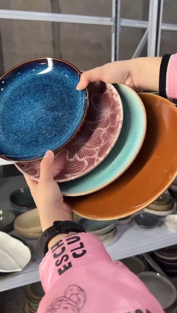 陶瓷外贸尾货瑕疵满20包邮X4 小盘8英寸