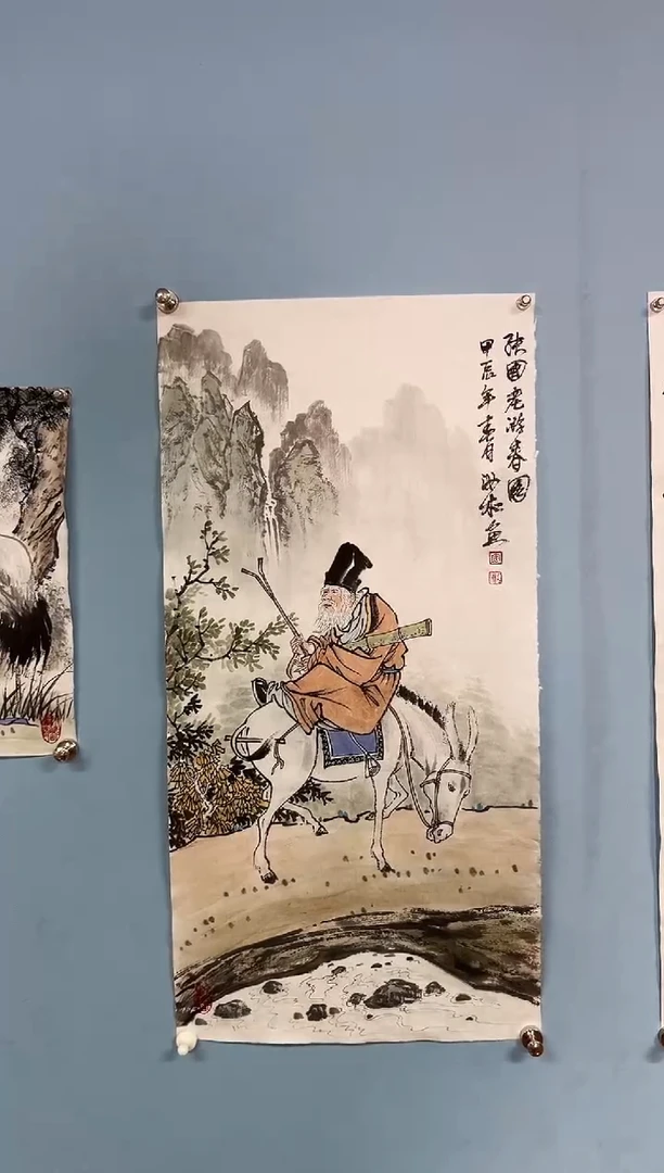 国画欢*安汝杠【倒骑毛驴】