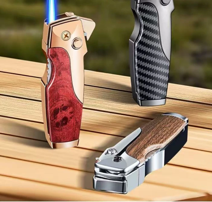 新潮流多功能二合一防风送男友打火机折叠高颜值时尚便携户外必备