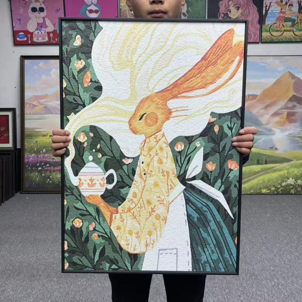 卡通动漫兔子少女房卧室床头装饰画5070