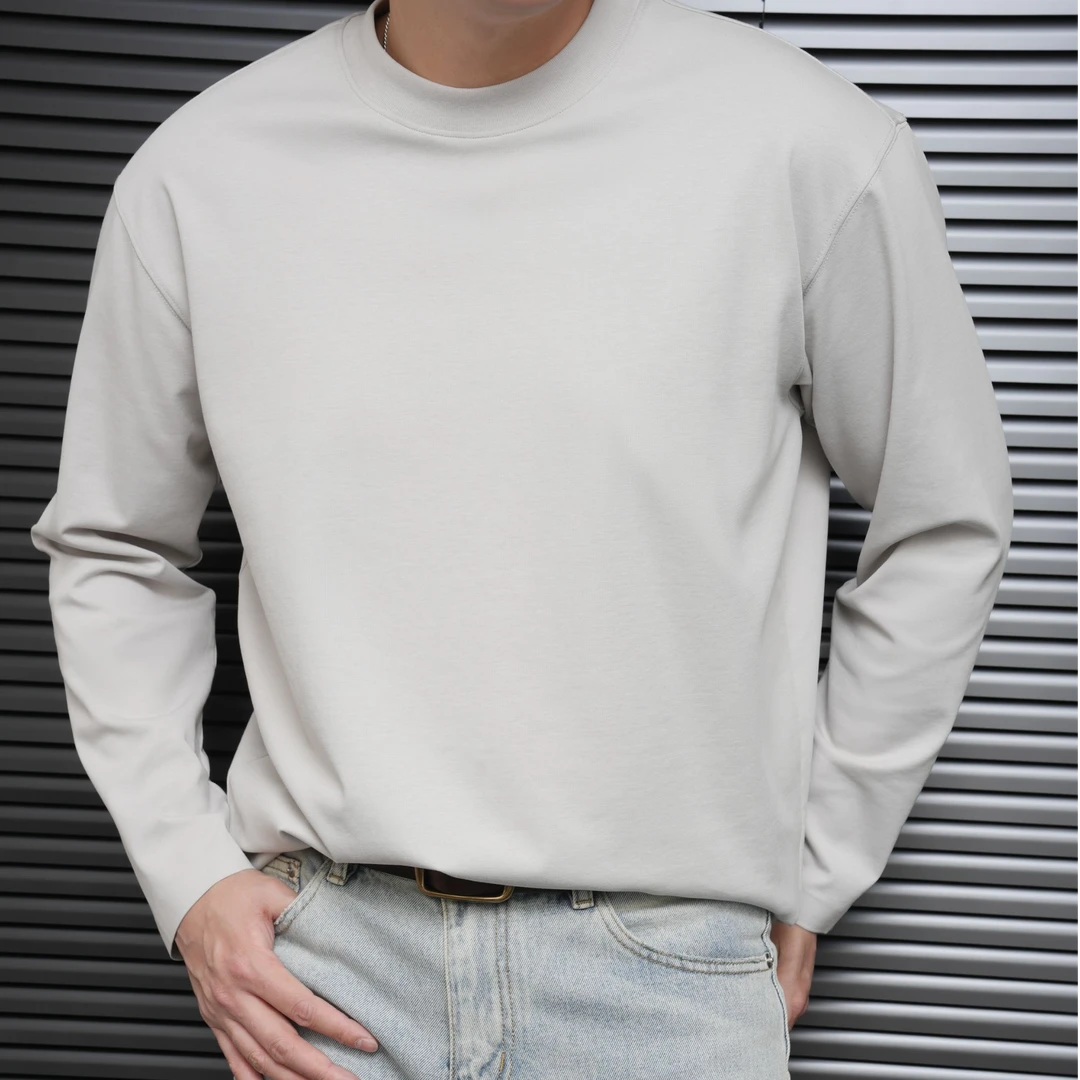 【大头叔叔】秋季简约重磅莫代尔醋酸圆领无痕长袖打底 DDT7070