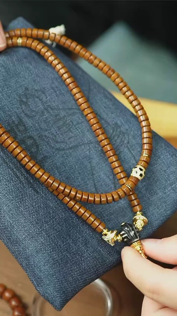 【闪购商品】紫金鼠手串姜黄皮实心药片脖挂7x4diy