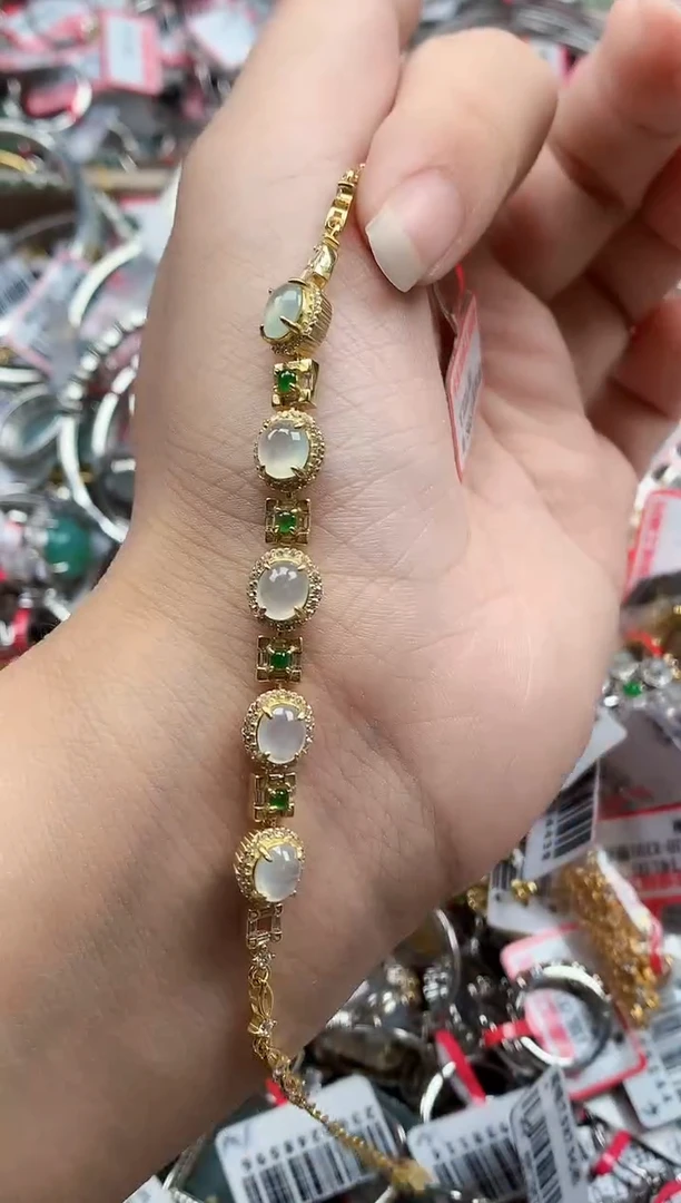 银S925镶嵌戒指翡翠天然A货缅甸翡翠