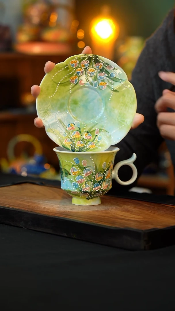 杯手绘心瓷陶瓷浮力