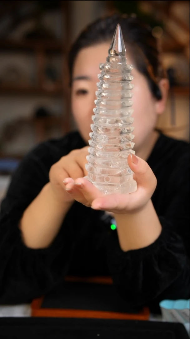 未镶嵌珠宝半成品水晶白水晶文昌塔D235