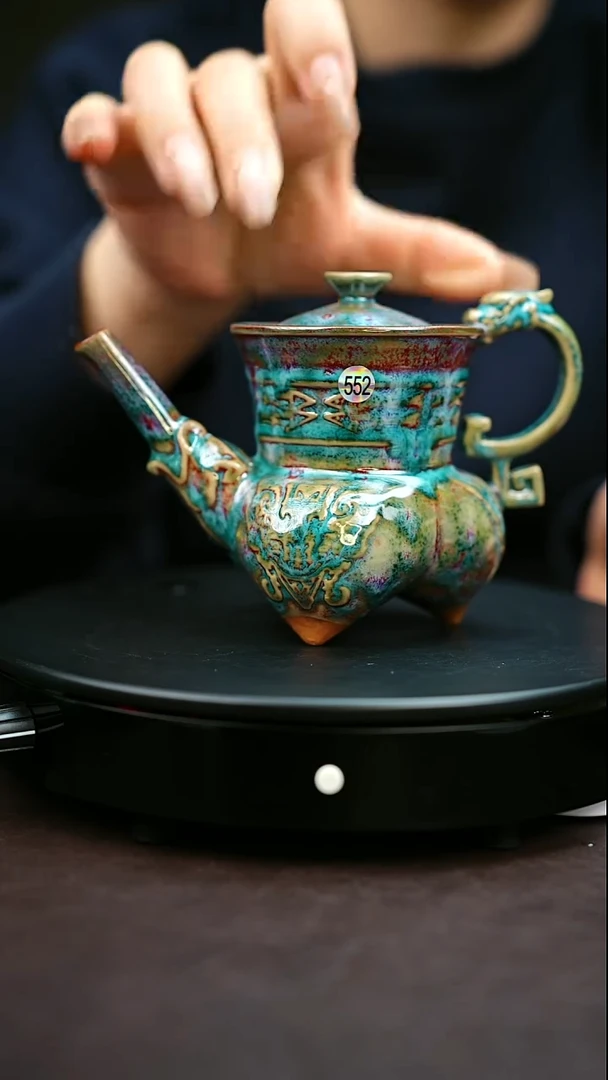 552#原矿钧瓷炉钧釉仰韶壶