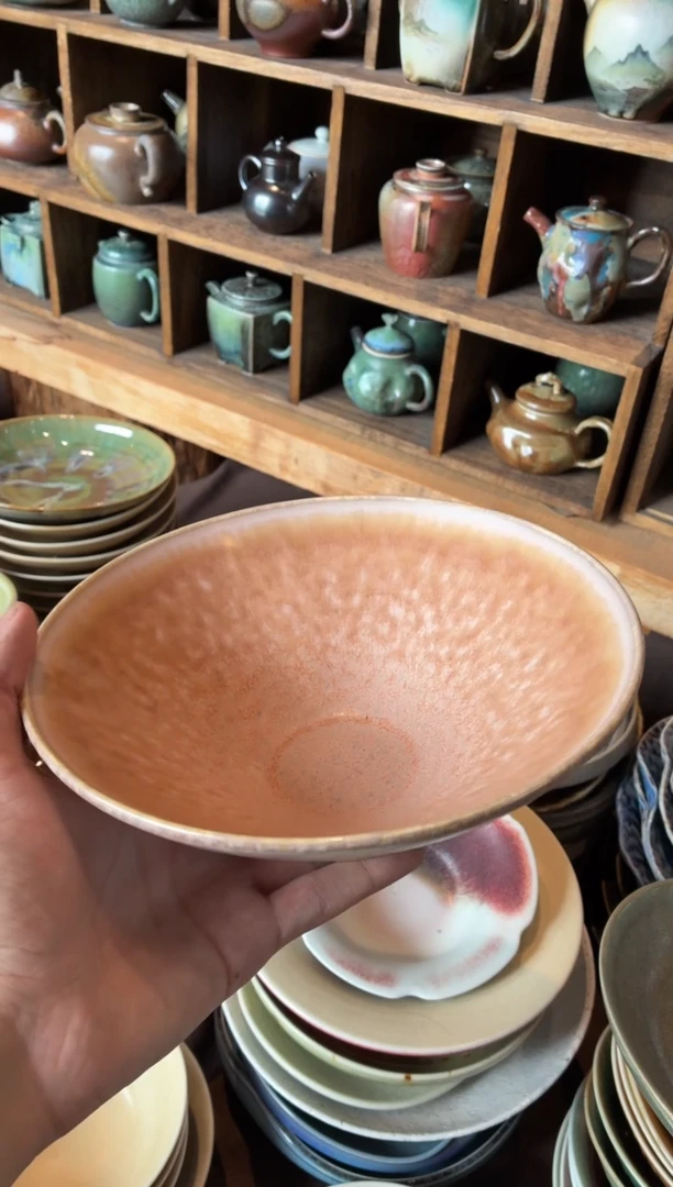 瓷片8.5 寸藕粉斗笠面碗（福利款）