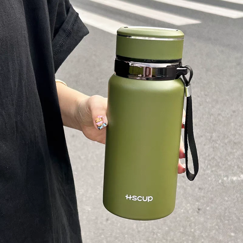 保温杯大容量男女生简约茶水分离保温杯大容量水壶高档旅行泡茶杯