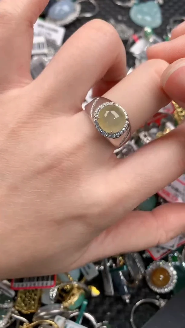 银S925镶嵌戒指翡翠333--6