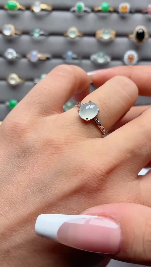 银S925镶嵌戒指翡翠.