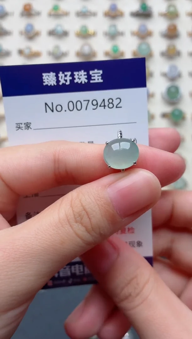银S925镶嵌戒指翡翠.