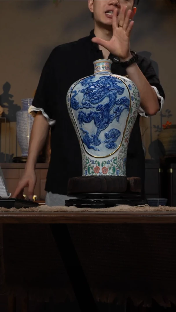 摆件WN问泥景德镇陶瓷花瓶摆件