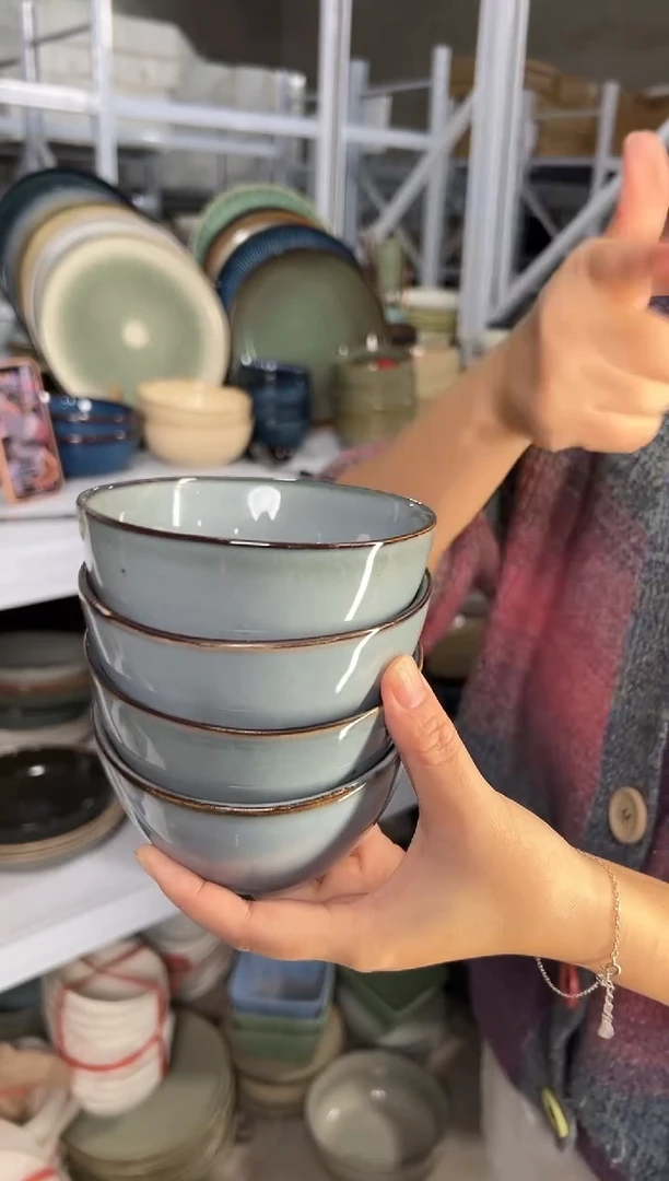 陶瓷外贸尾货瑕疵满20包邮X4米饭碗