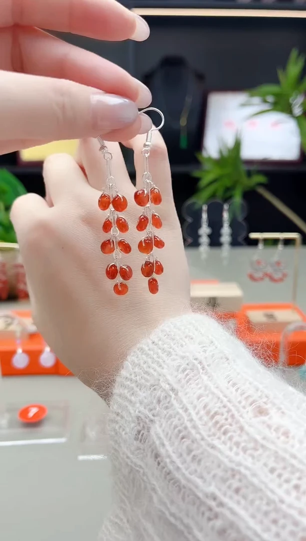 未镶嵌耳钉玛瑙/玉髓323