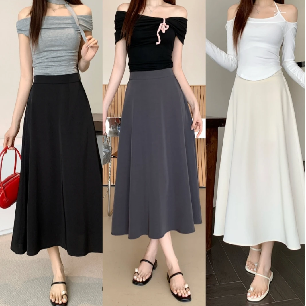 夏季新款女装显瘦微胖大码半身裙显瘦气质高腰百搭-8003