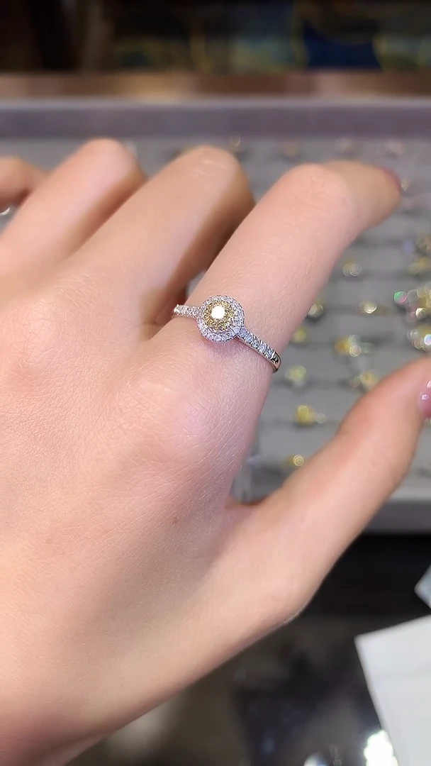 【闪购商品】钻石戒指18K金镶嵌7分钻石戒指