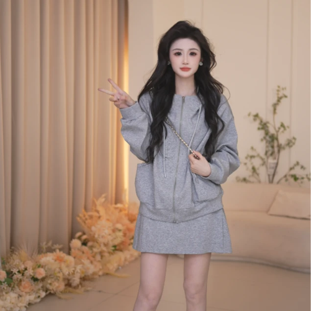 Basic House/百家好春季时尚气质显瘦小众休闲百搭套装J752