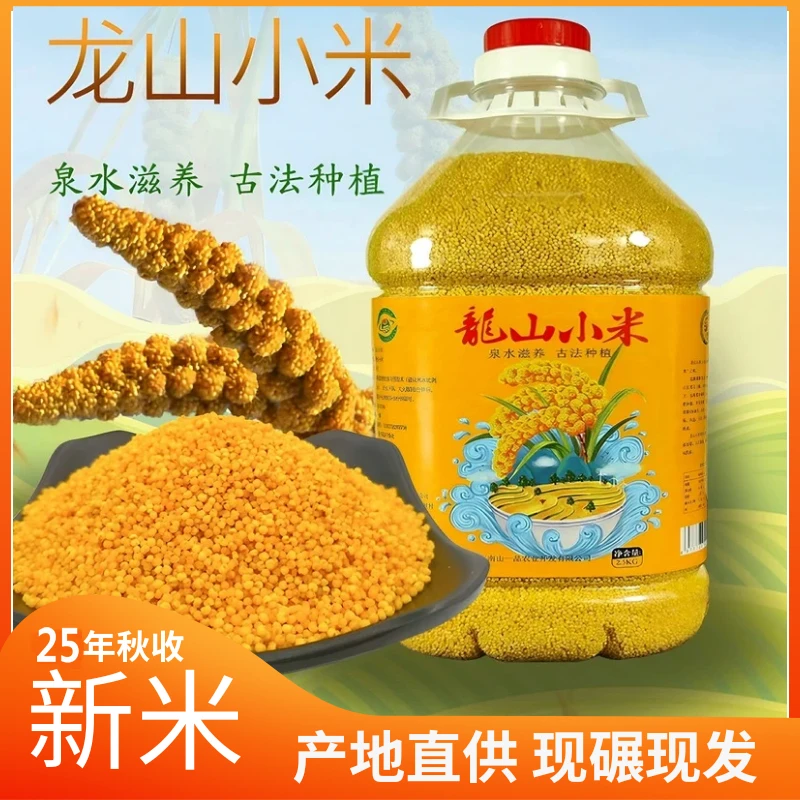 25年新龙山小米黄小米新米5斤桶装农家月子小米章丘特产龙山贡米