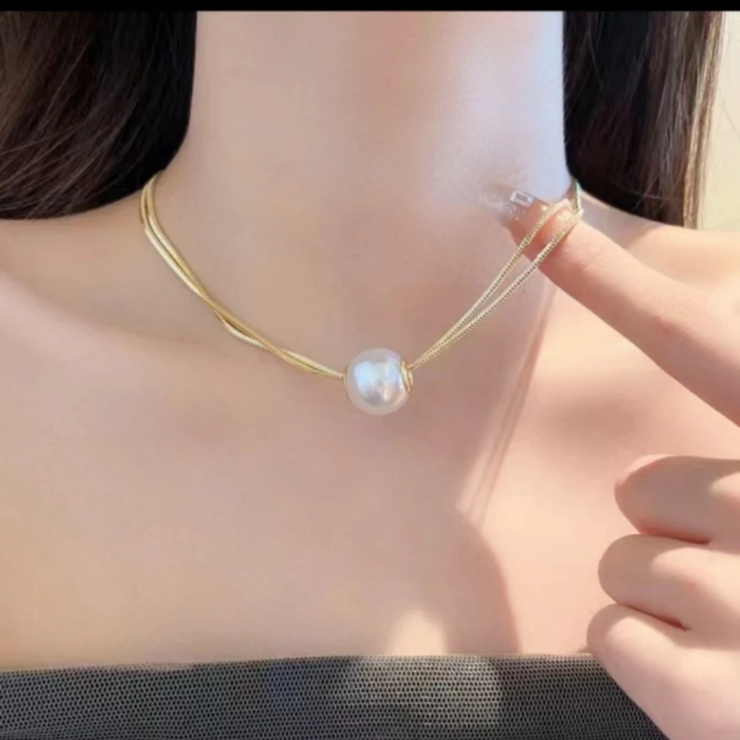 合金仿珍珠项链 合金仿珍珠项链 韩版气质轻奢百搭项链