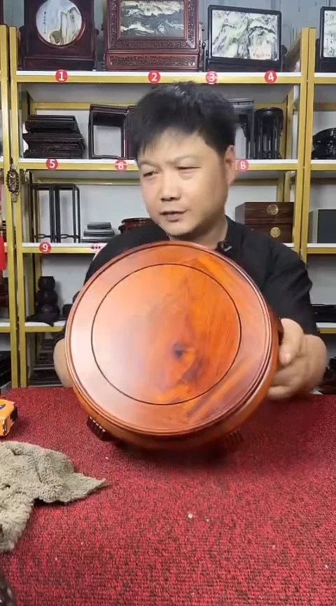 紫檀木类端景台幸*18CM