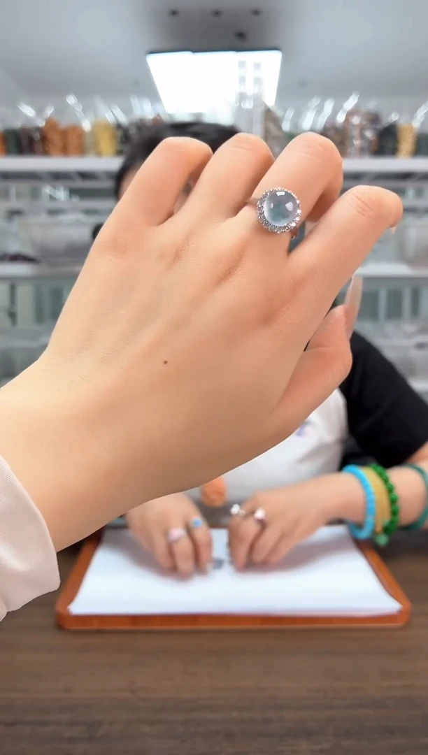 翡翠戒指未镶嵌翡翠飘花戒指HF3108S