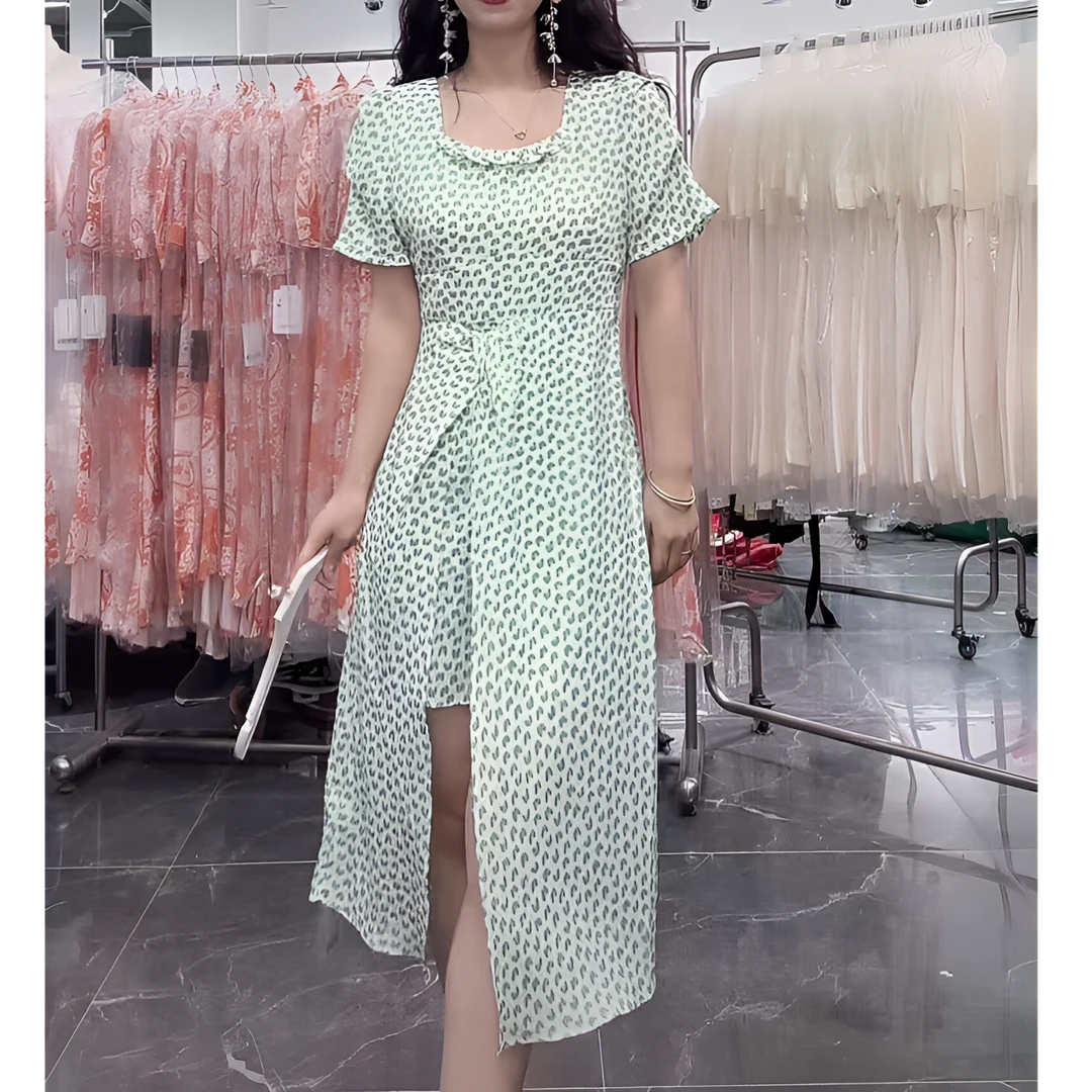 【YZ•衣系列】NN055-时尚女装设计感新款连衣裙法式收腰气质显瘦