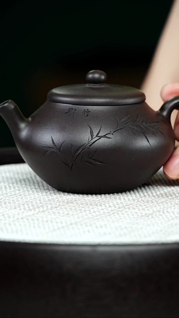茶壶紫砂珠润-茄皮紫-190cc