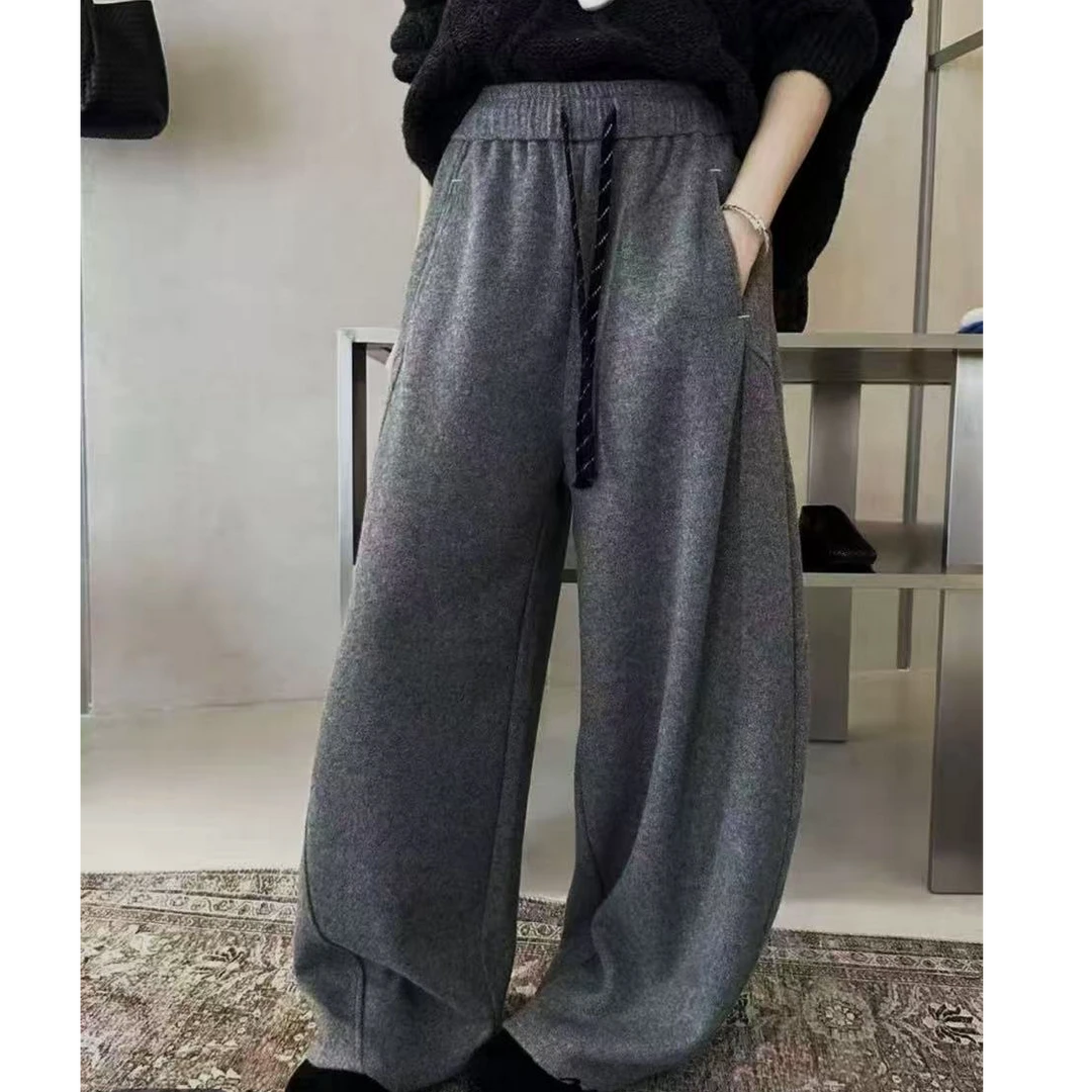 醋酸羊狨K1515高级灰加绒弯刀裤806