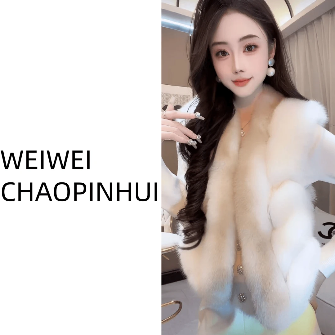 意模【薇薇高端欧货】秋冬新款轻奢高雅拼狐狸毛保暖马夹--31070786