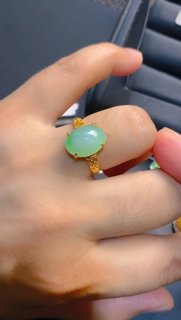 银S925镶嵌翡翠耳饰天然