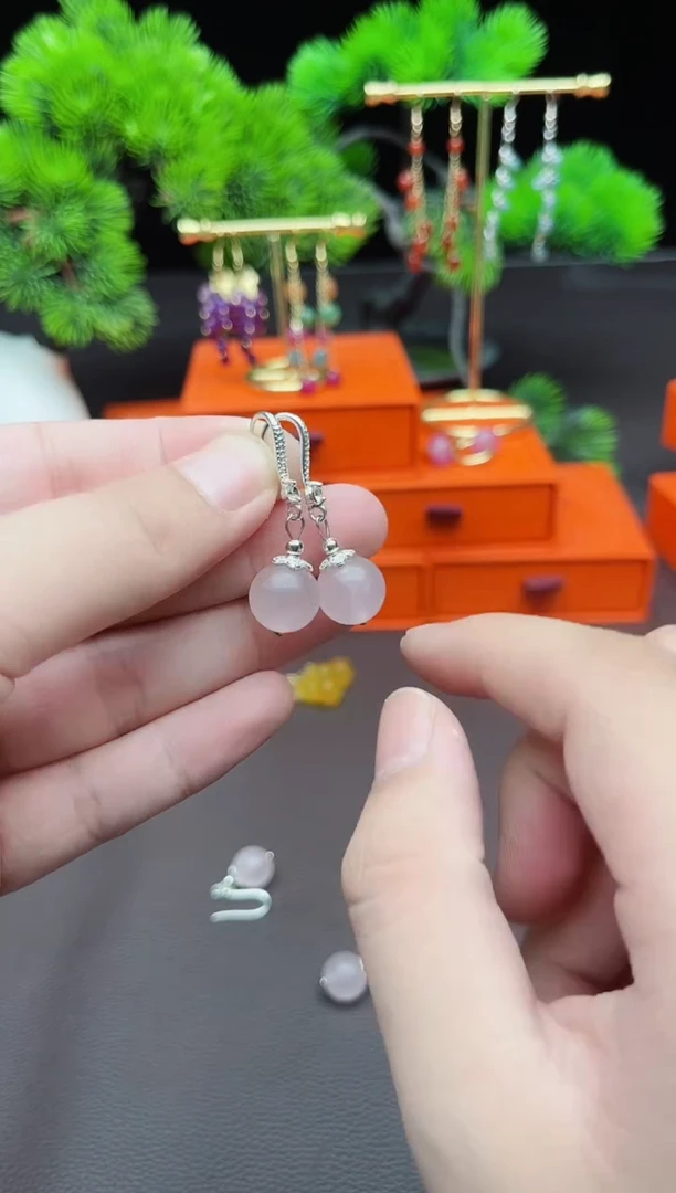 水晶耳饰银S925镶嵌216