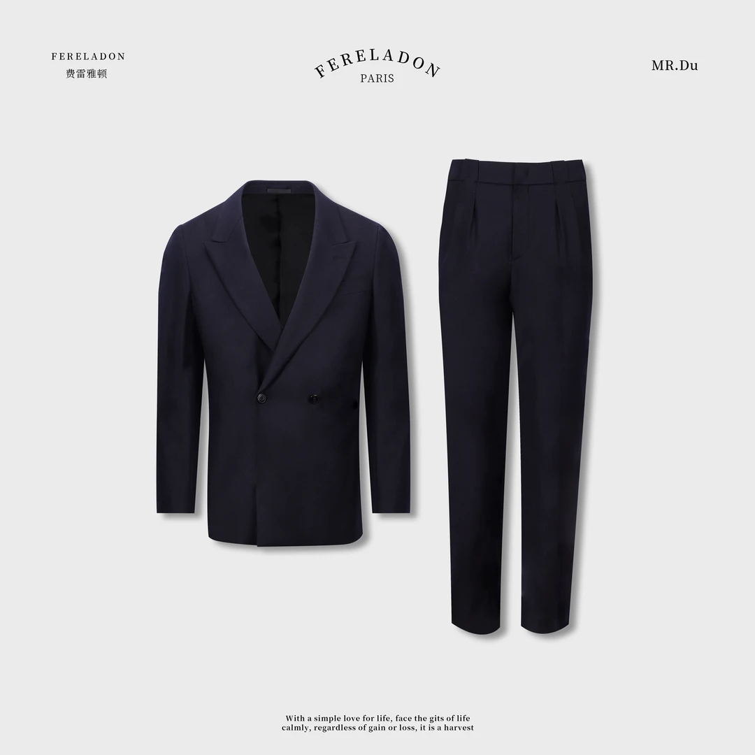 【羊毛&莱卡高品质西服】秋季经典双排扣戗驳领手工休闲西服+254802