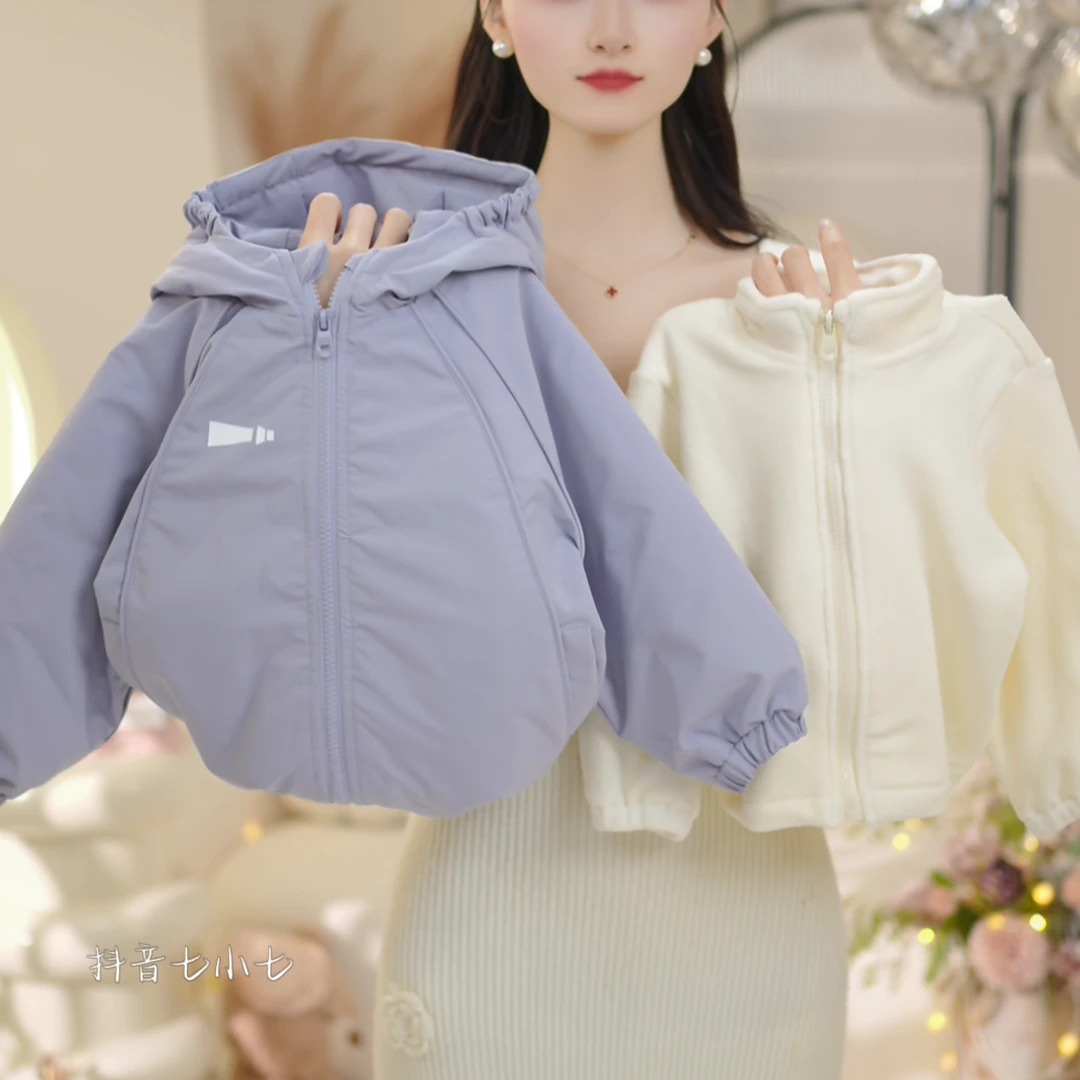女童2025冬季新款休闲韩版洋气加厚夹棉三合一冲锋衣套装C23977