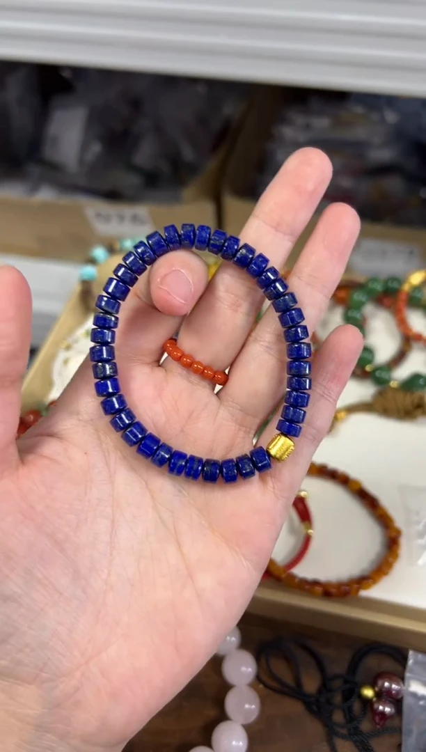 未镶嵌青金石手链c****c孤品青金石精工药片款手链[2669]