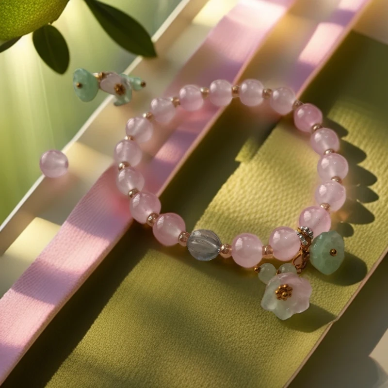 合金琉璃手链 A3-2甜美少女百搭粉粉珠手串（5款可选）