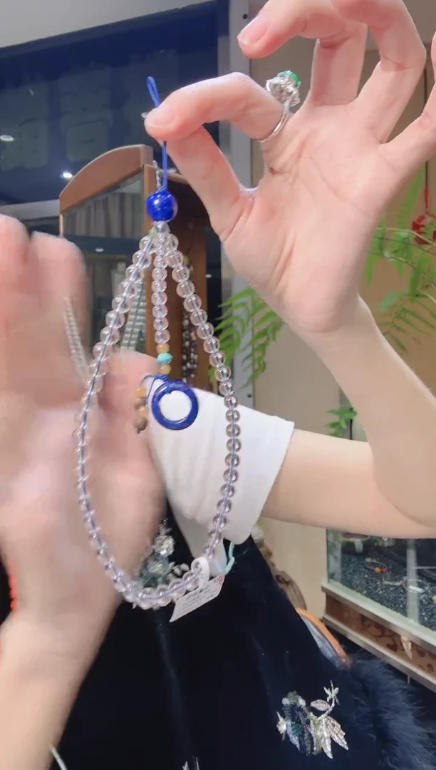 【闪购商品】水晶挂件未镶嵌青金石跑环白水晶挂件