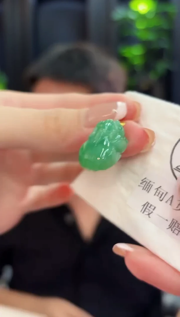 颈饰18K金镶嵌翡翠 缅料A货/支持复检/一件