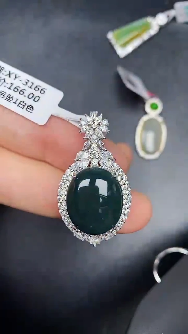 银S925镶嵌戒指翡翠2610