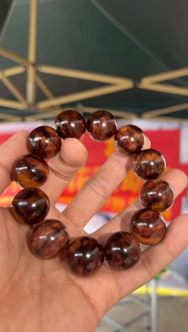 黄花梨/降香黄檀海南黄花梨芝麻点瘤疤丁2.0手串（518）