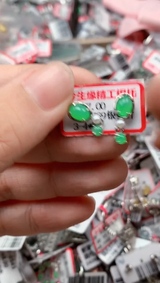 银S925镶嵌戒指翡翠天然A货缅甸翡翠